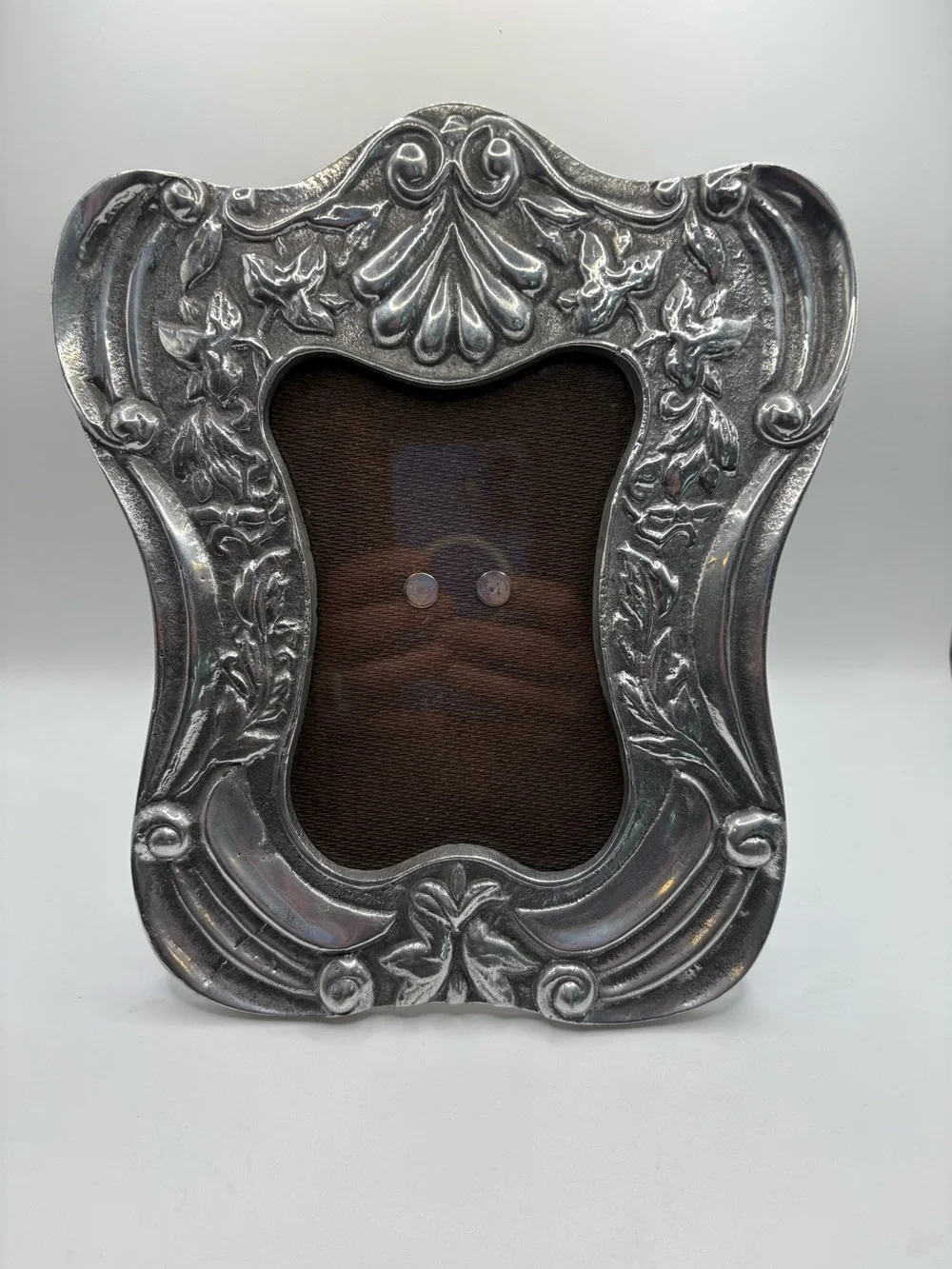 Vintage Mexican Pewter Picture Frame 5x7 Spanish Colonial Ornate Tabletop Decor